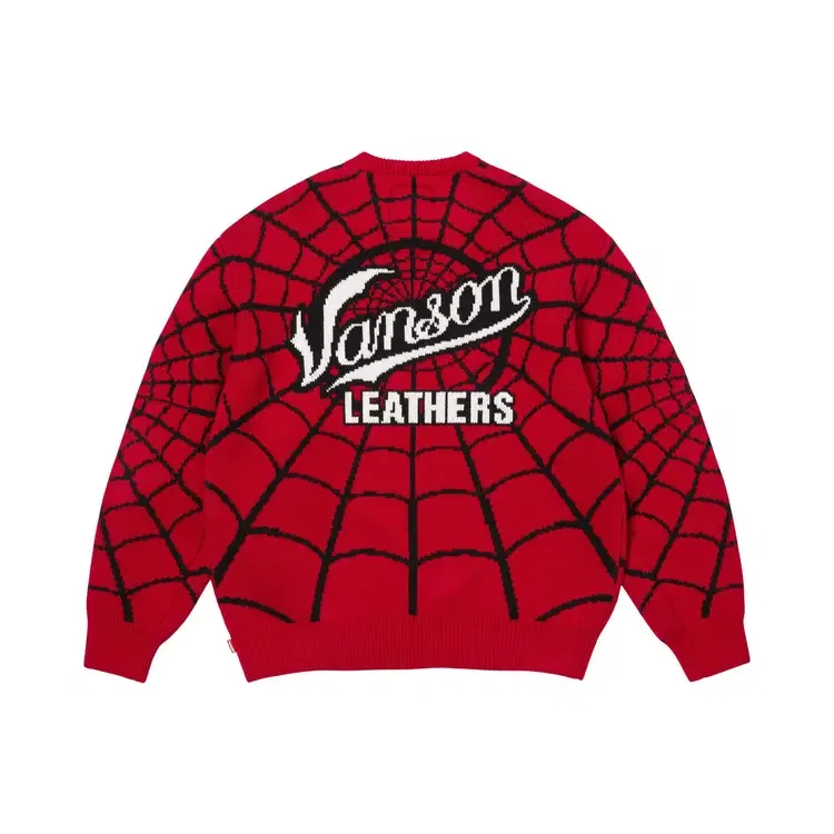 Свитер Supreme x Vanson Leathers Spider-Man, красный — фото 2