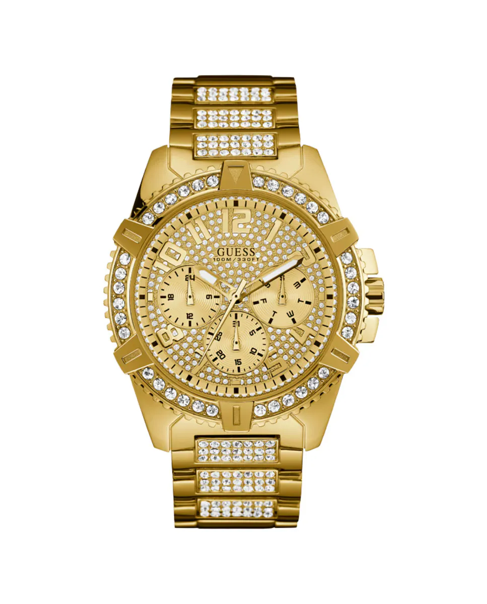 

Мужские часы Frontier W0799G2 со стальным и золотым ремешком Guess, золотой
