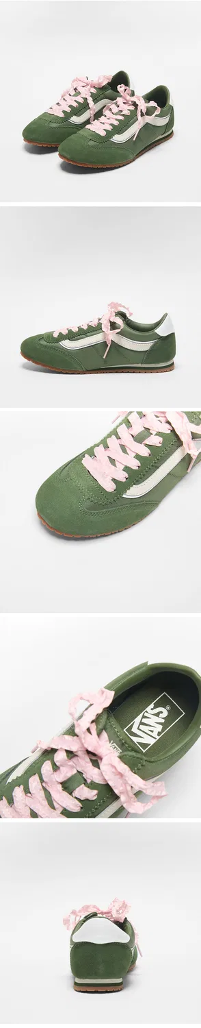 Мужские низкие кеды Super Lowpro Lace Green Pink от Vans — фото 3