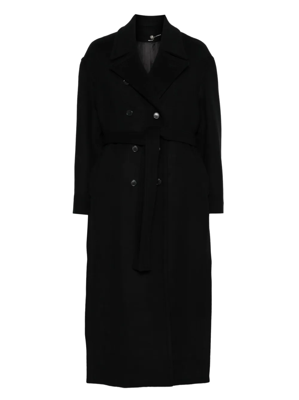 

Двубортное пальто с поясом Isabel Benenato, черный