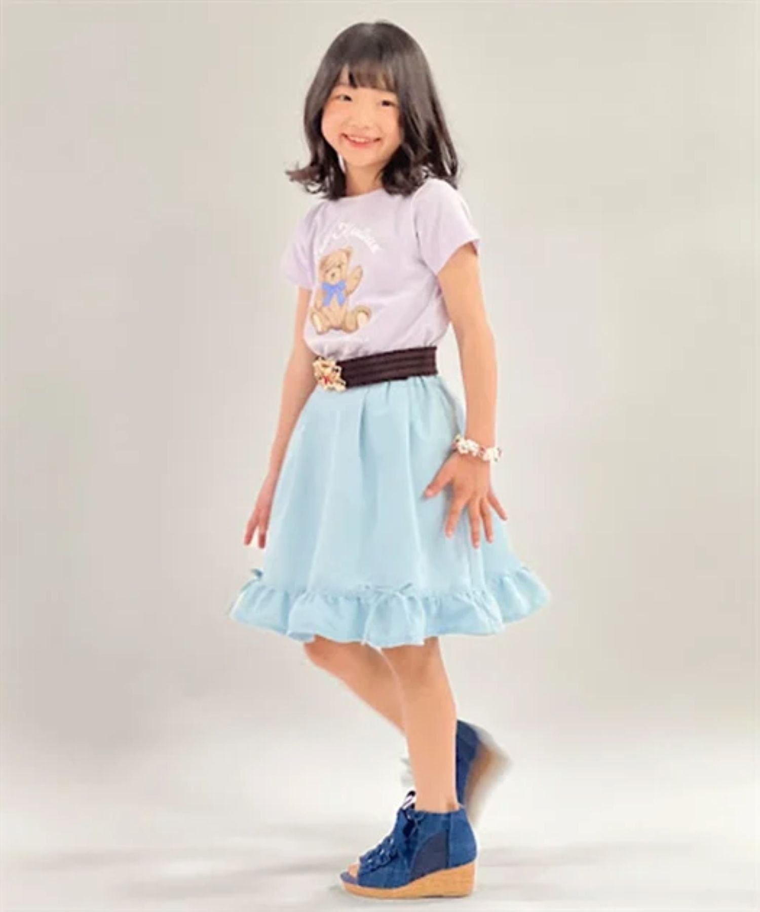 Джинсовая юбка с подтяжками и лямками Axes Femme Kids, Bleach — фото 4