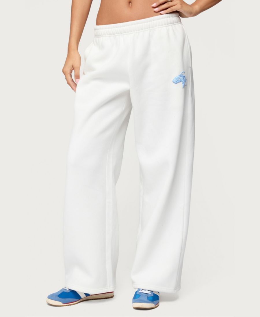 

Женские спортивные штаны прямого кроя Keychain Cutie Edikted, White