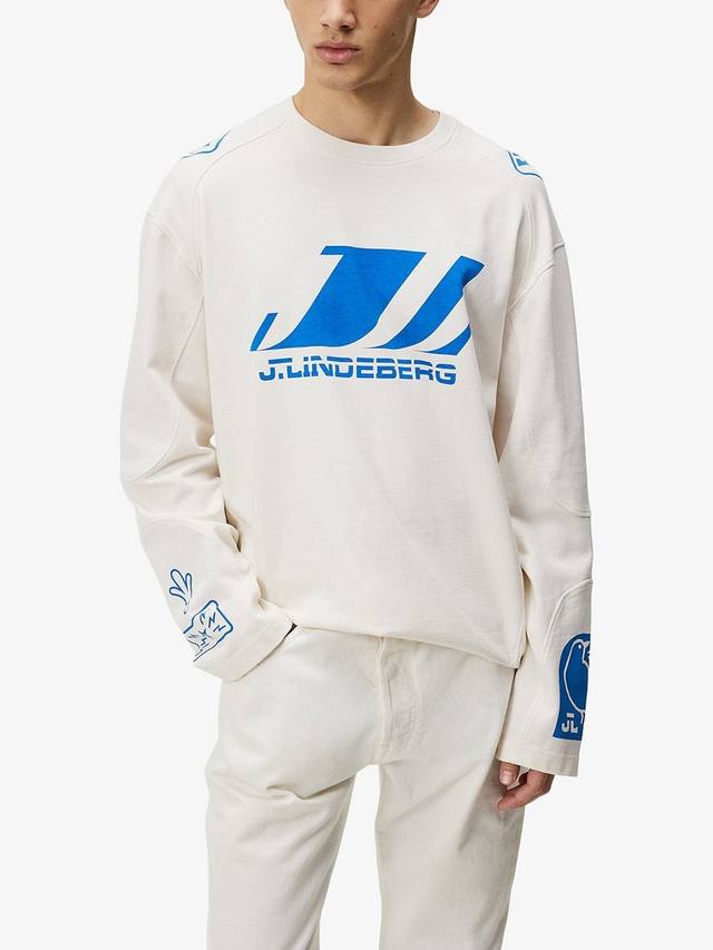 

Футболка derk moto с длинным рукавом J.Lindeberg, цвет White/Blue