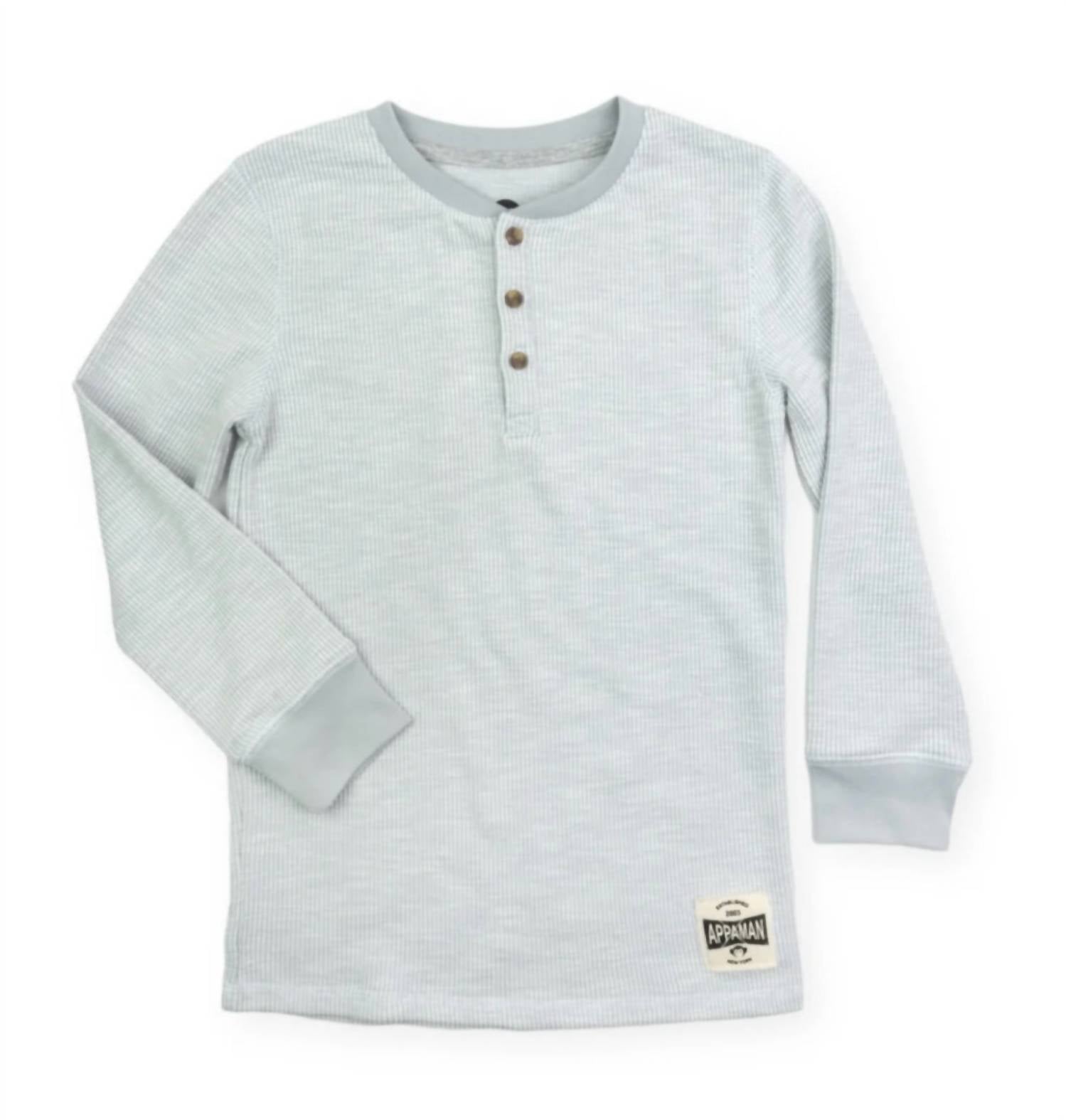 

Детская термофутболка Craftsman Henley в прохладном сером цвете Appaman, цвет cool grey