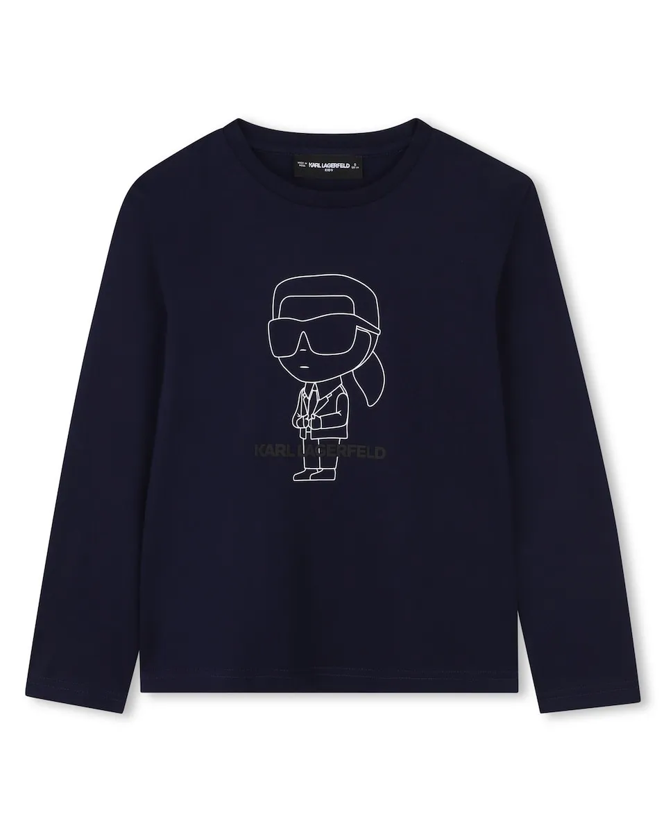 

Детская хлопковая футболка Karl Lagerfeld Kids, темно-синий