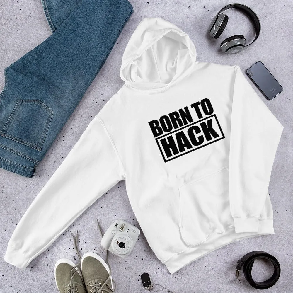 generic Толстовка с капюшоном Born to hack (черный текст) — фото 3