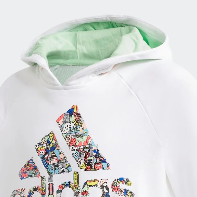 Adidas Свитшот White/Honor Mint Kids' — фото 4