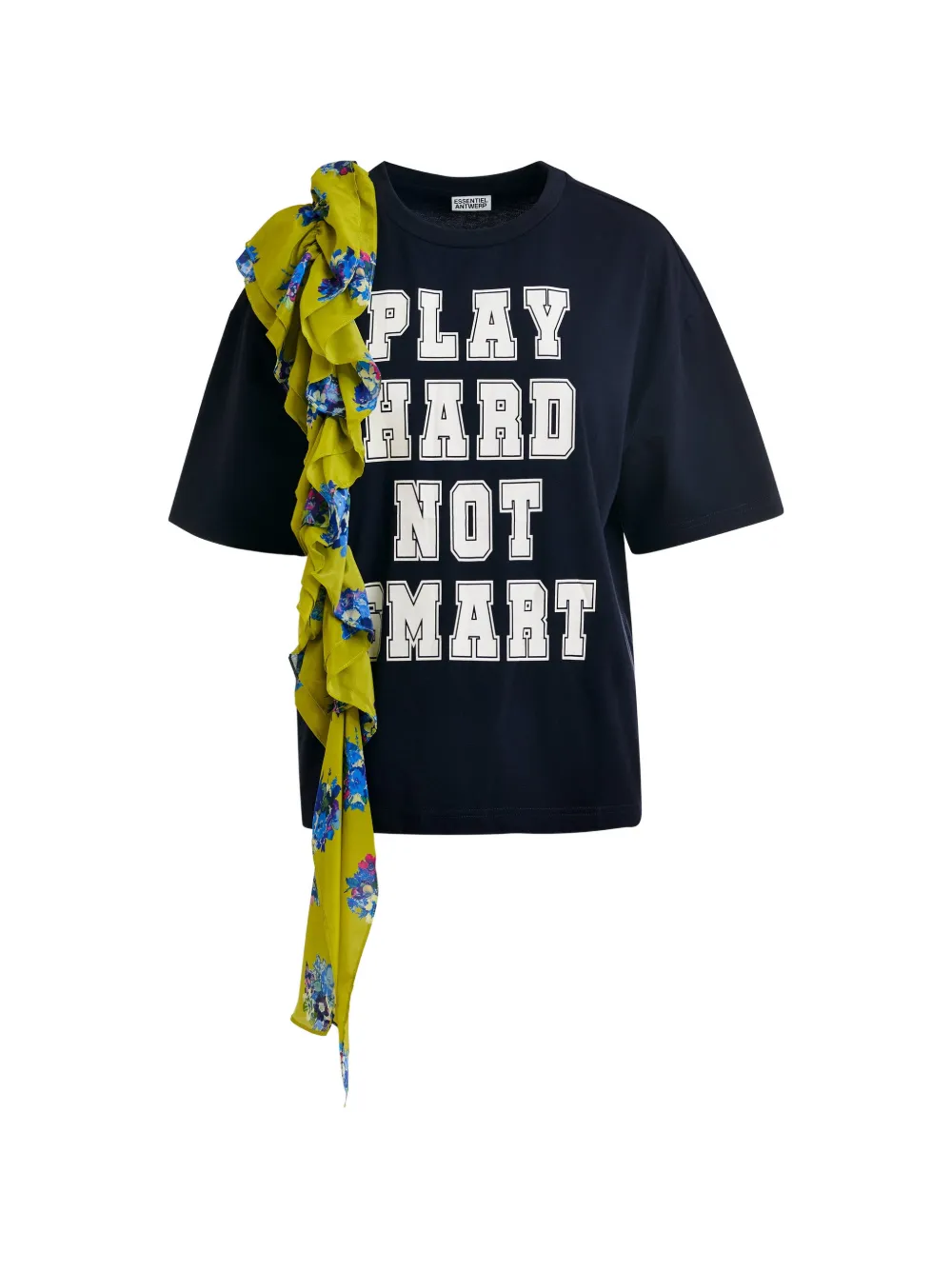 

Футболка с оборками и принтом Essentiel Antwerp, синий