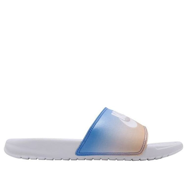 Тапочки benassi jdi print slide 'white hyper royal' Nike, белый — фото 2