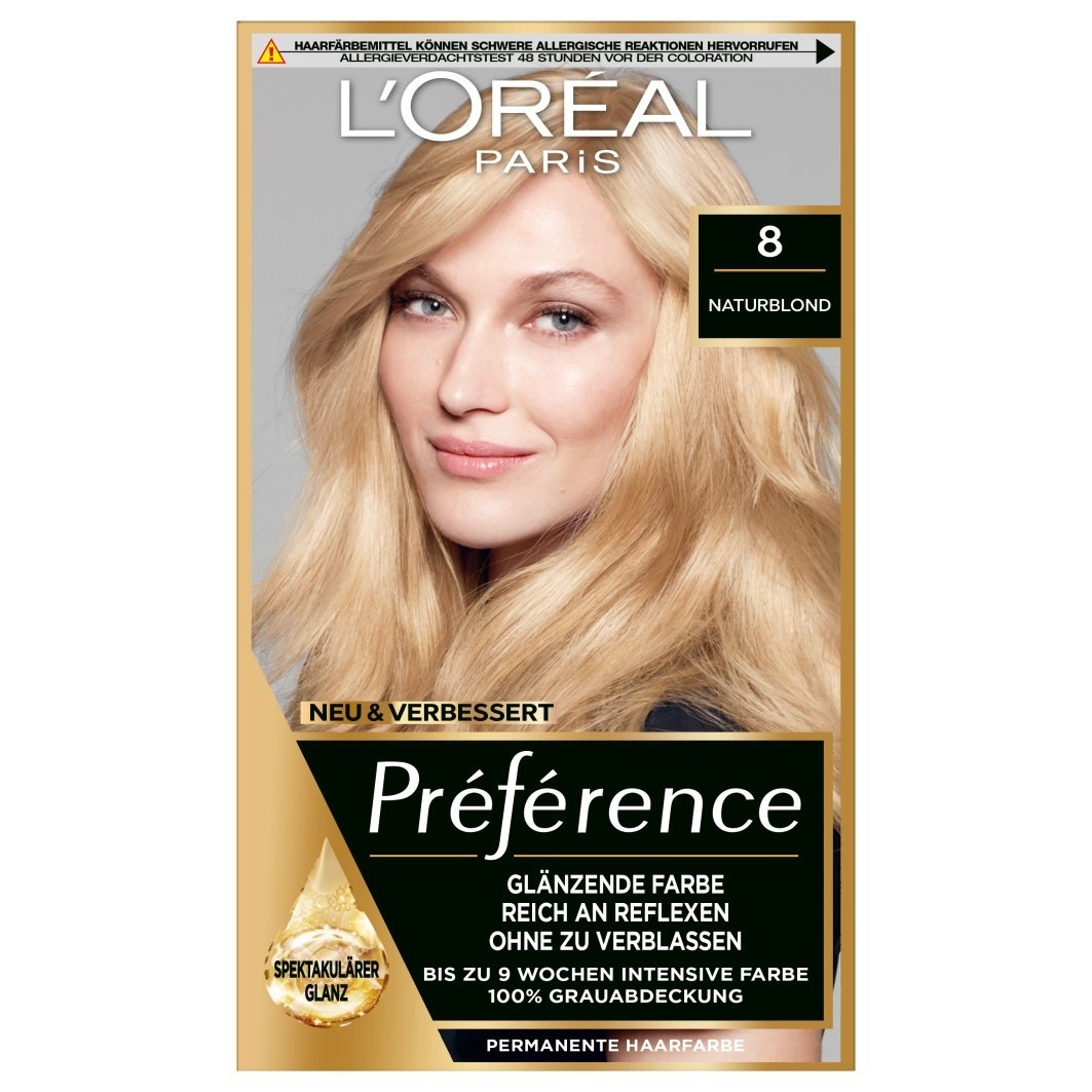 

Краска для волос preference Loreal Paris, nr. 8 - naturblond, количество 1 шт.