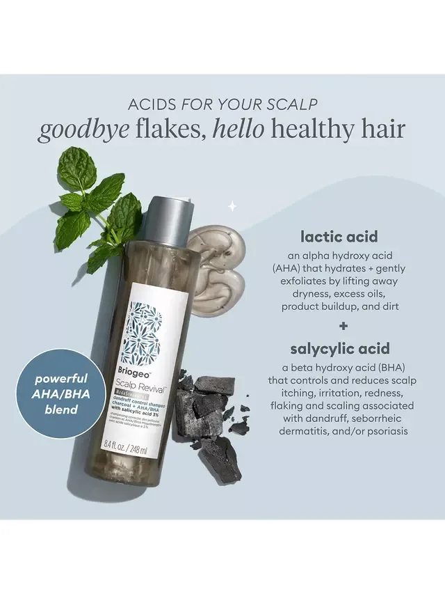 Шампунь Scalp Revival Charcoal + AHA/BHA MegaStrength+ для облегчения перхоти, 248 мл Briogeo — фото 4