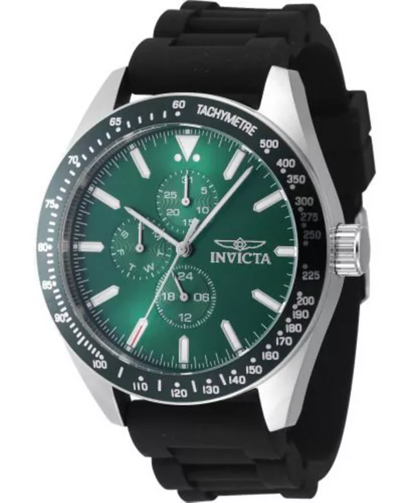 

Мужские часы-авиаторы 47591 с кварцевым хронографом и зеленым циферблатом Invicta, black