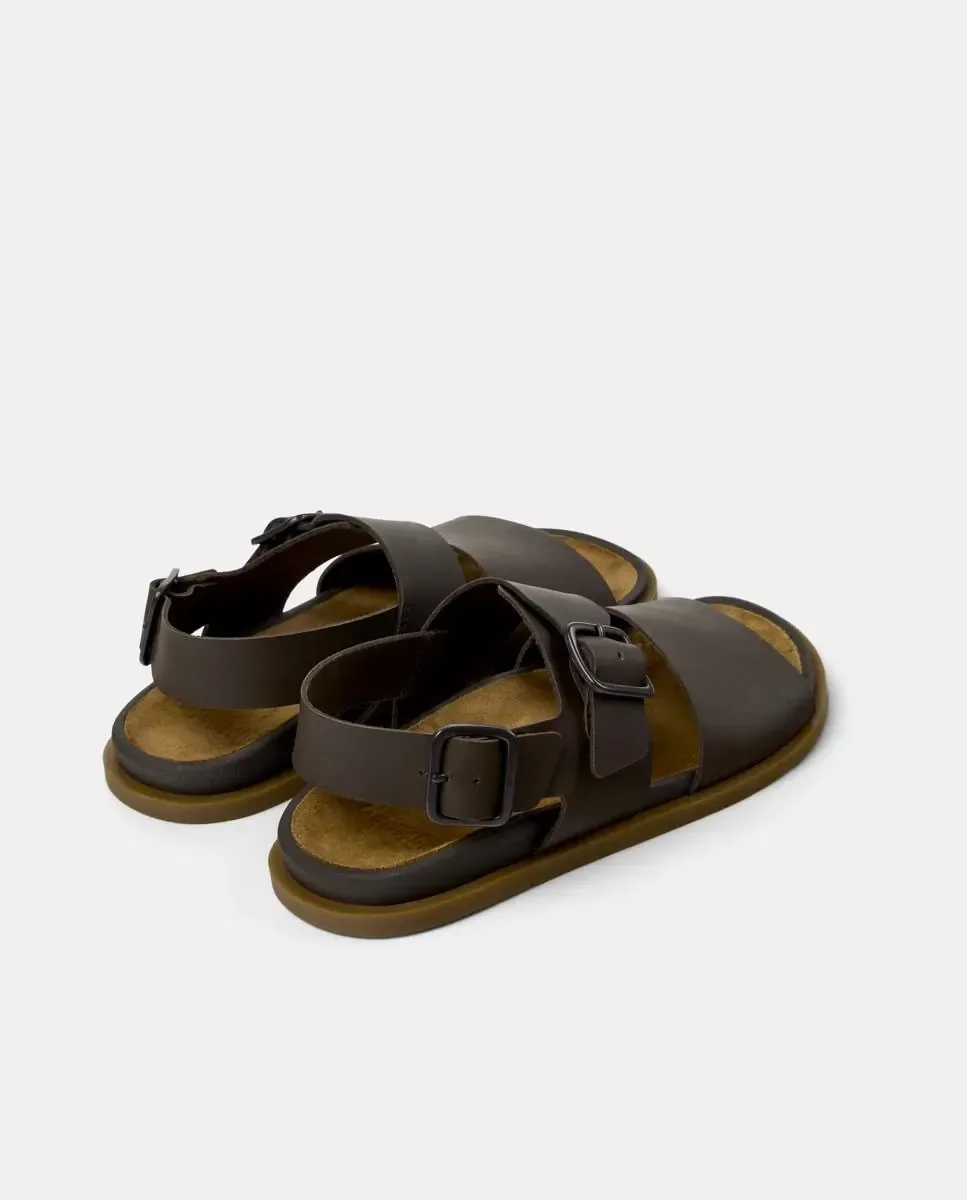 Мужские кожаные сандалии Lluc Sandal Camper, темно-коричневый — фото 2