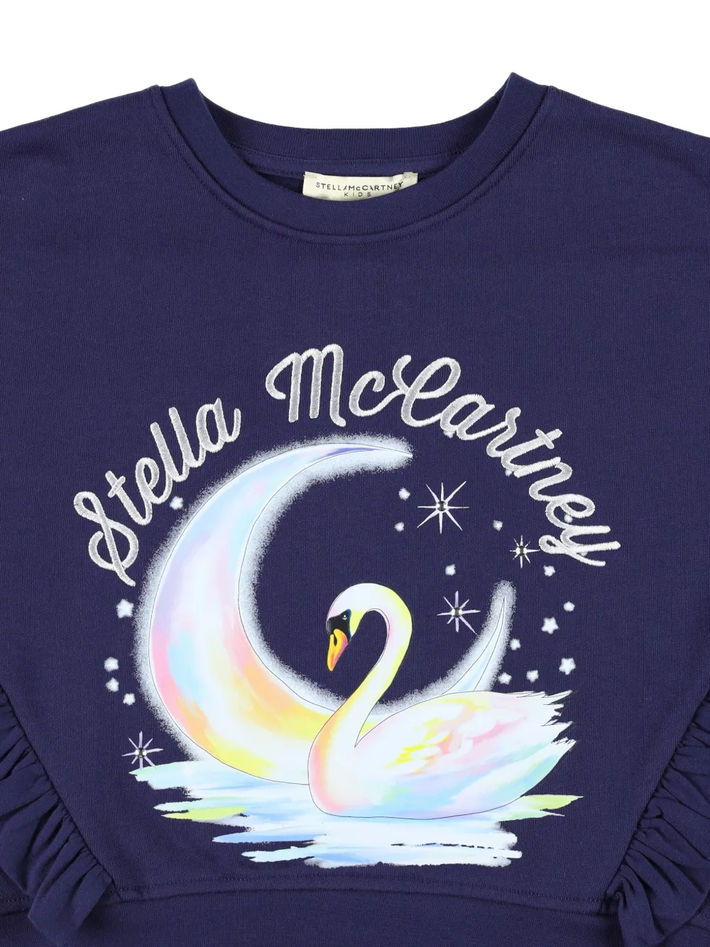 Толстовка с оборками и графичным принтом Stella Mccartney Kids, синий — фото 3