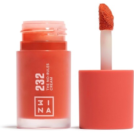

3INA MAKEUP The No-Rules Cream 232 Coral Red Liquid Blush Matte с маслом сладкого миндаля Vegan Cruelt Free
