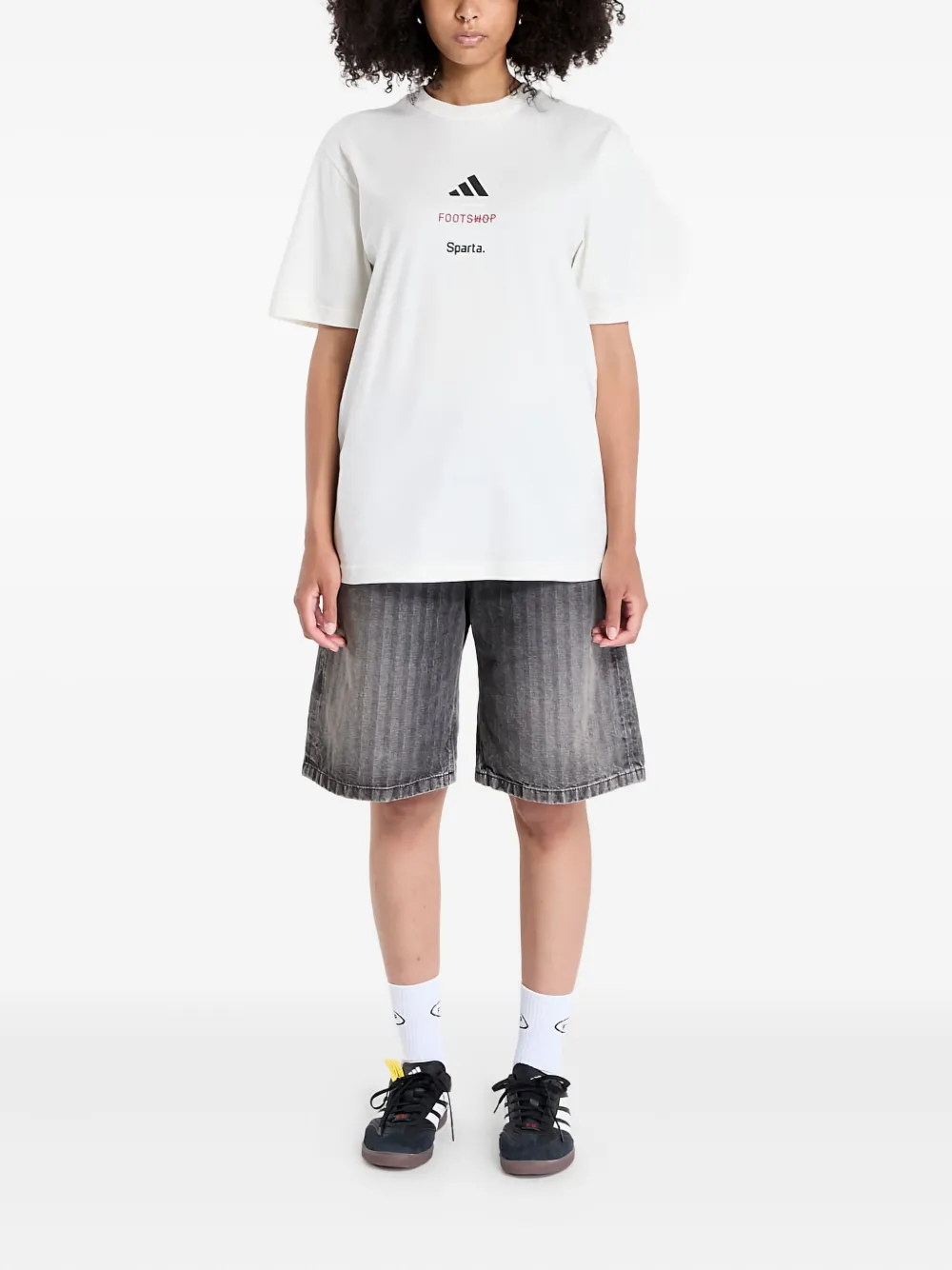 Футболка с логотипом из коллаборации с Footshop x Sparta Adidas, белый — фото 2