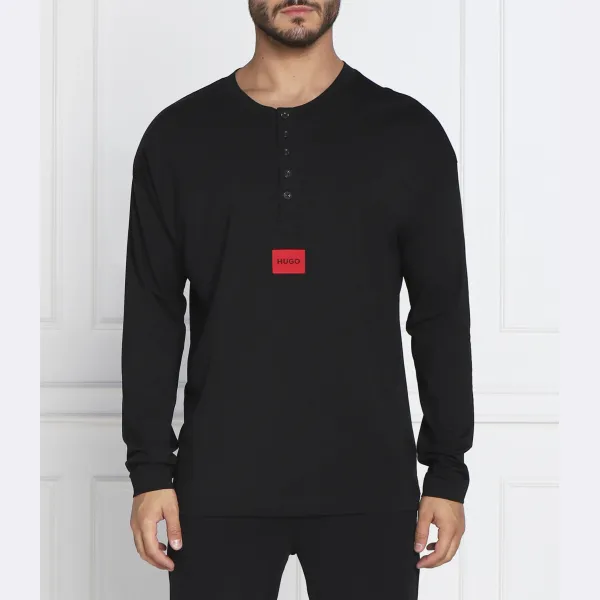 

Лонгслив Hero Henley стандартной посадки Hugo, черный