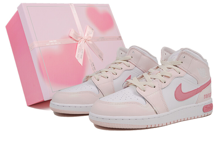 

Баскетбольные кроссовки Air 1 Vintage женские с высоким верхом белого цвета Jordan, розовый