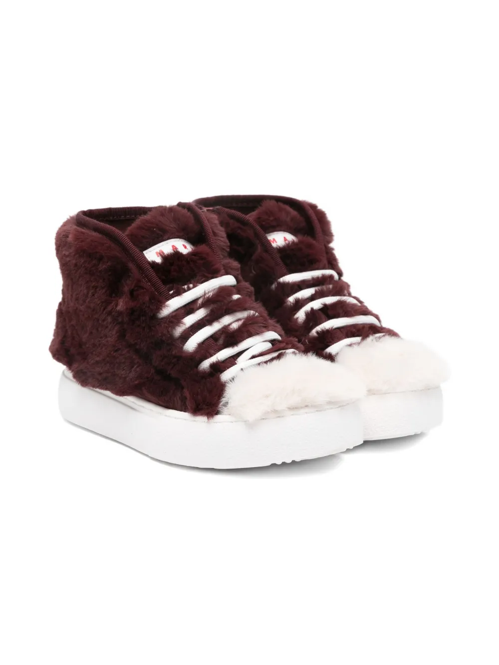 

Кроссовки из искусственного меха Marni Kids, красный