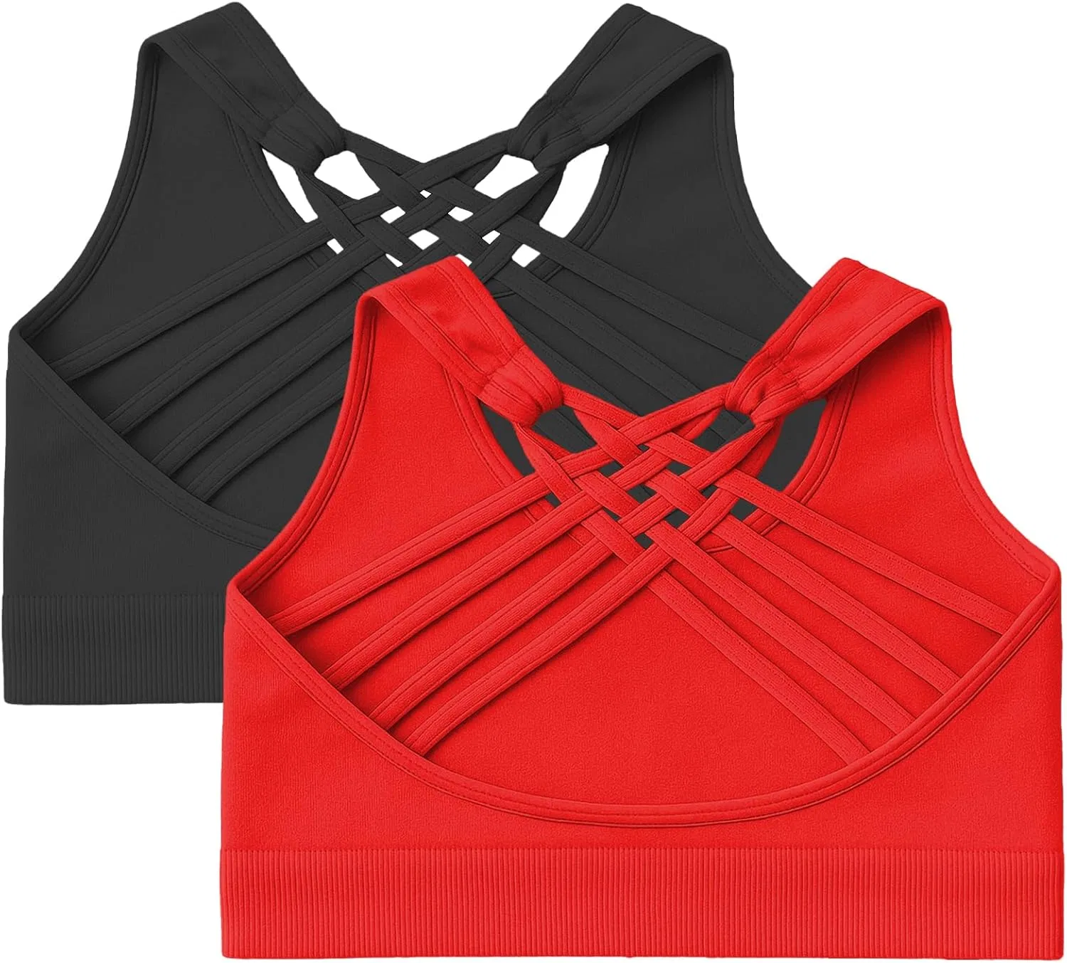 Спортивный топ Kurve для девочек, Black/Red Set — фото 2