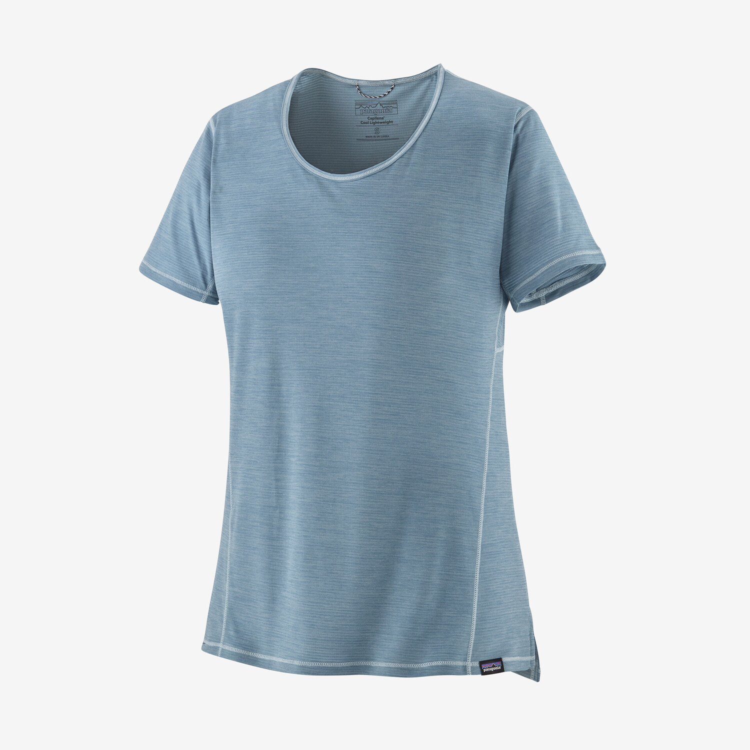 

Женская крутая легкая рубашка Capilene Patagonia, цвет Light Plume Grey - Steam Blue X-Dye