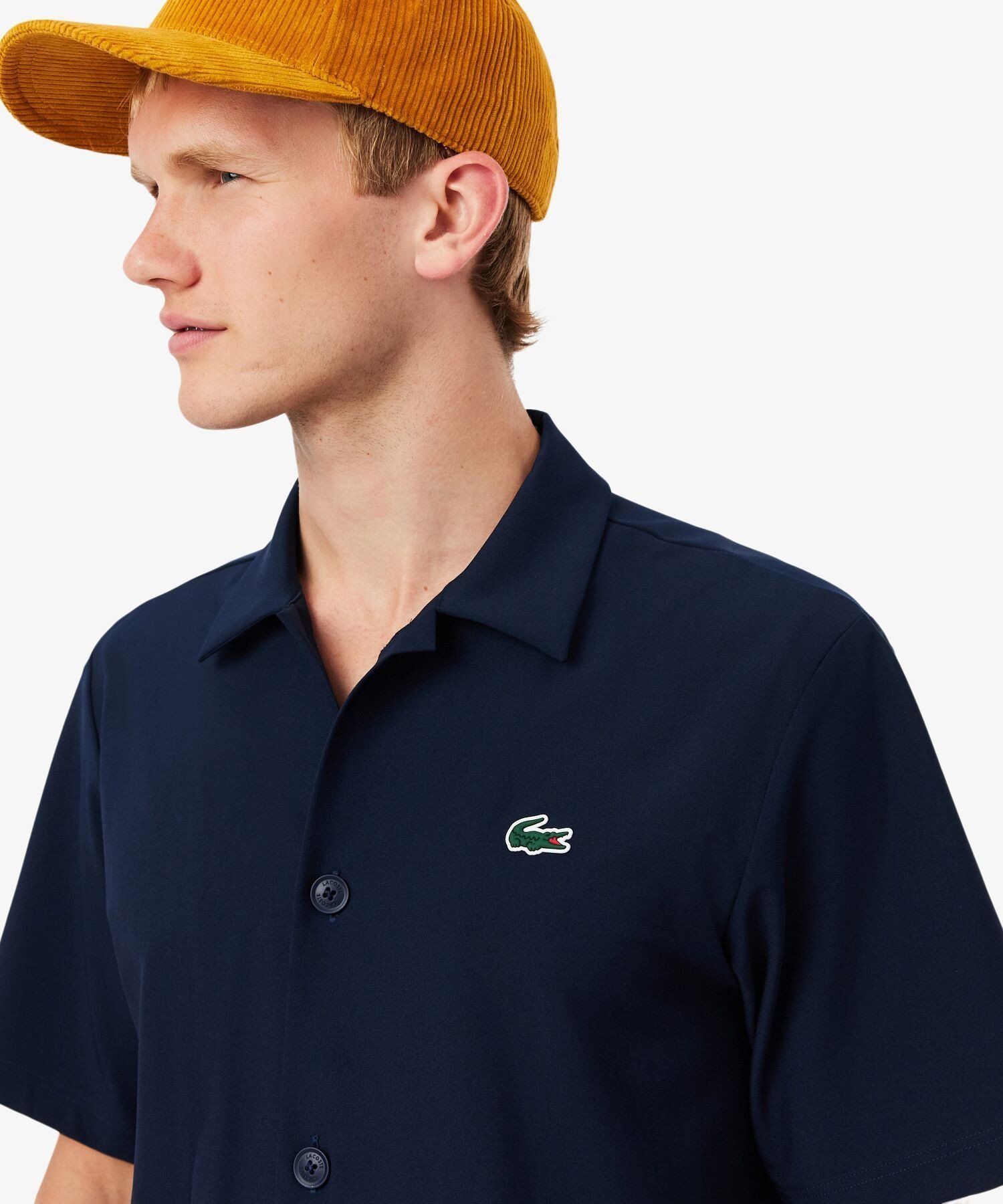 Рубашка для гольфа LACOSTE Ultra Dry на пуговицах, Navy — фото 3