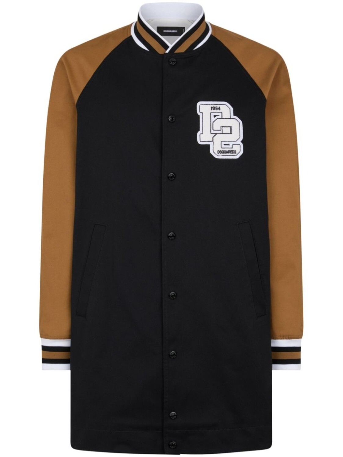 

Dsquared2 logo-appliqué single-breasted coat, черный