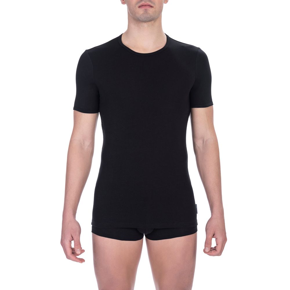 

Черная хлопковая мужская футболка Bikkembergs
