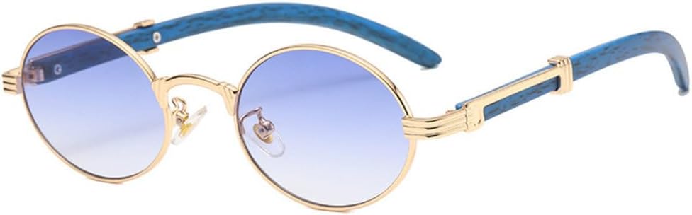 

Винтажные панк-солнцезащитные очки Ellipse для мужчин, роскошные деревянные модные солнцезащитные очки для женщин, маленькие круглые очки с защитой от УФ-излучения UV400 TYUVIVO, One Size