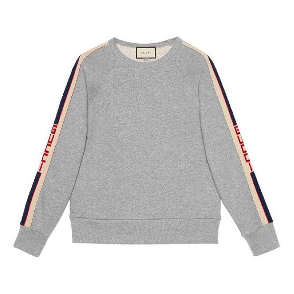 

Толстовка side sleeve logo turtleneck sweatshirt for men grey Gucci, серый