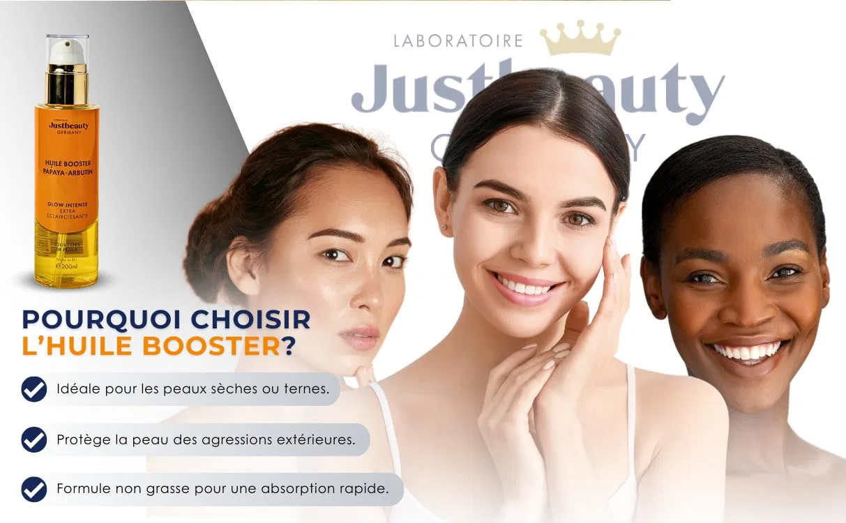Масло для лица и тела HUILE BOOSTER PERLE RARE PAPAYA - ARBUTIN, 200 мл Laboratoire Justbeauty Germany — фото 4