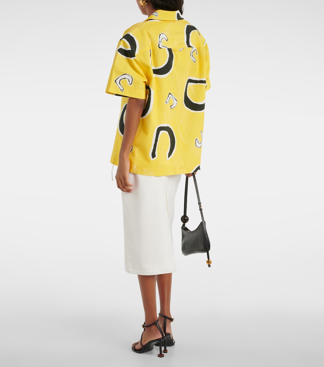 Рубашка для боулинга из хлопка с принтом La Chemise Jean Jacquemus, Monogramme Black Yellow — фото 3