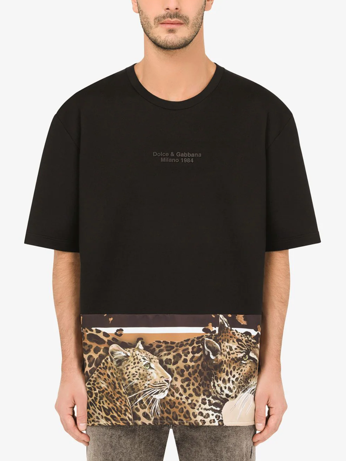 

Черная хлопковая мужская футболка Dolce & Gabbana