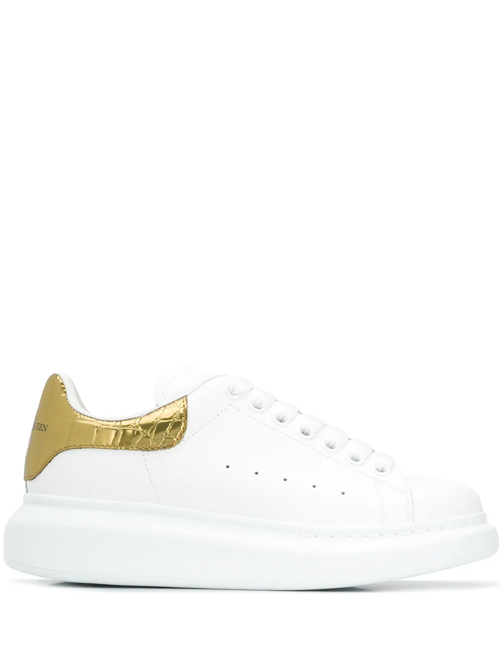 Кроссовки Oversized с эффектом металлик Alexander McQueen, белый