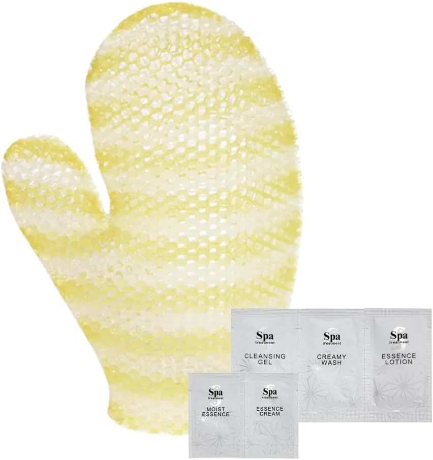 Мочалка для ванны Stimulite Honeycomb Bath Mitt желто-белая, Spa Treatment