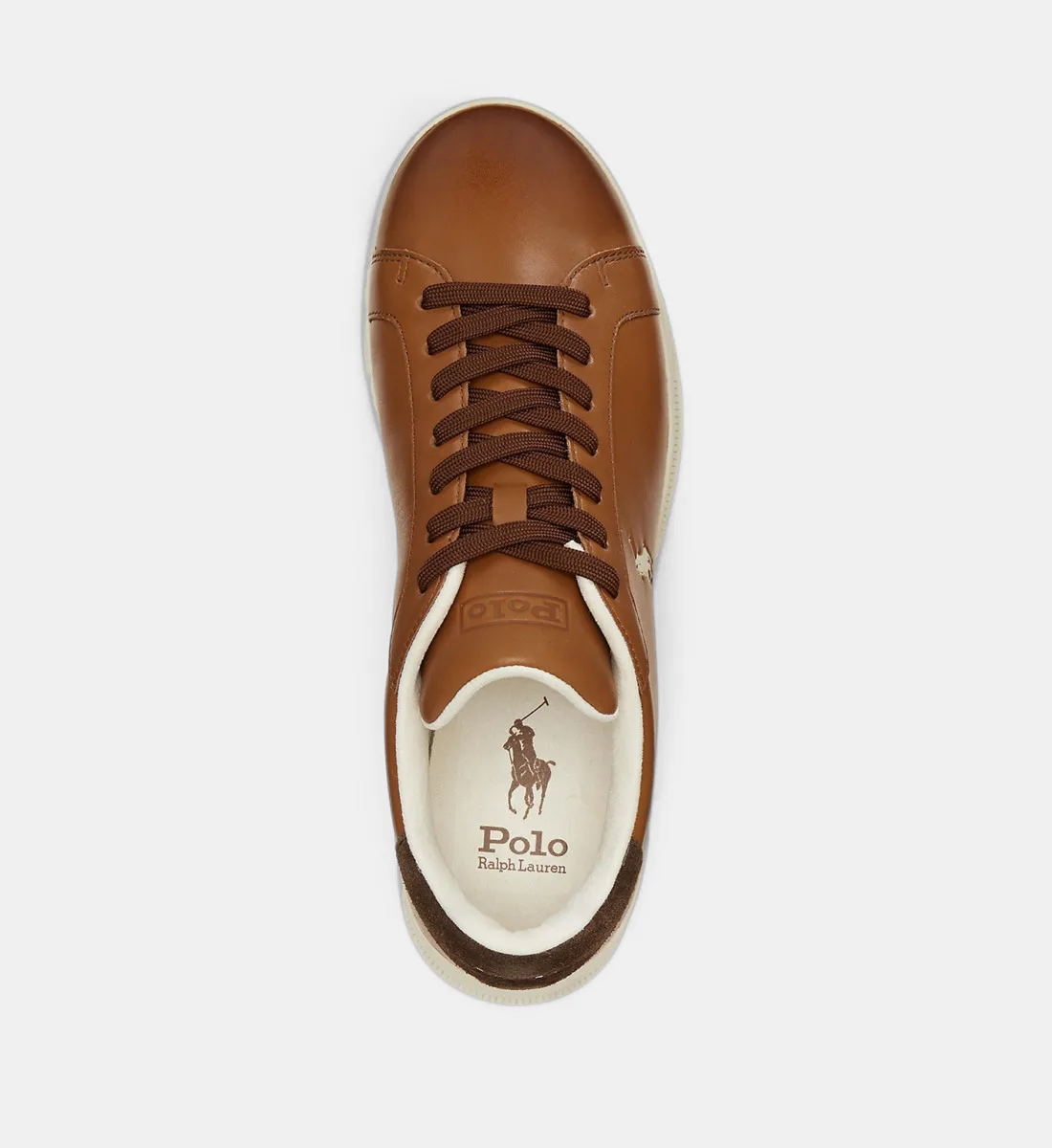 Низкие кожаные кроссовки HRT CRT POLO RALPH LAUREN, коричневый — фото 3