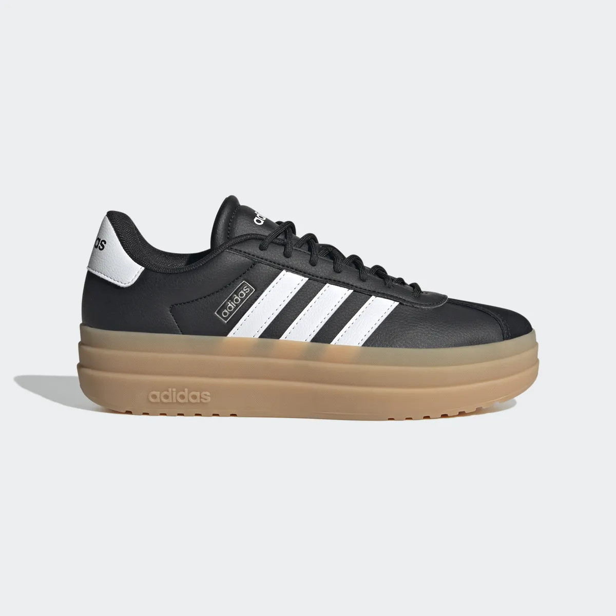 Кроссовки Adidas Sportswear "VL COURT BOLD", дизайн по стопам Adidas Gazelle Bold, цвет Core Black / Cloud White / Cyber Metallic — фото 2