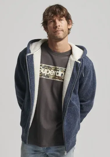 

Толстовка с капюшоном Superdry "SD-BORG LINED ZIP HOOD", синий
