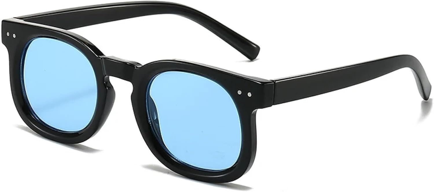 

Солнцезащитные очки с защитой от УФ-излучения UV400 для женщин и мужчин | Маленькие прозрачные градиентные очки с заклепками в стиле панк | для занятий спортом на открытом воздухе DSVIGF, Black Blue