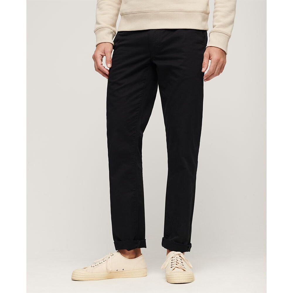 

Брюки Superdry Tapered Stretch Chino, черный