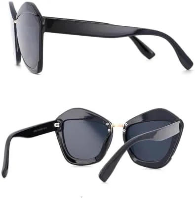 

Солнцезащитные очки «кошачий глаз» большого размера 2026 года для женщин, модные солнцезащитные очки с защитой от УФ-излучения UV400 в винтажном стиле MTZJH, Purple