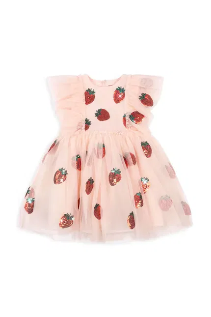 Платье с воланами Yvonne Frill Dress Konges Sløjd, розовый