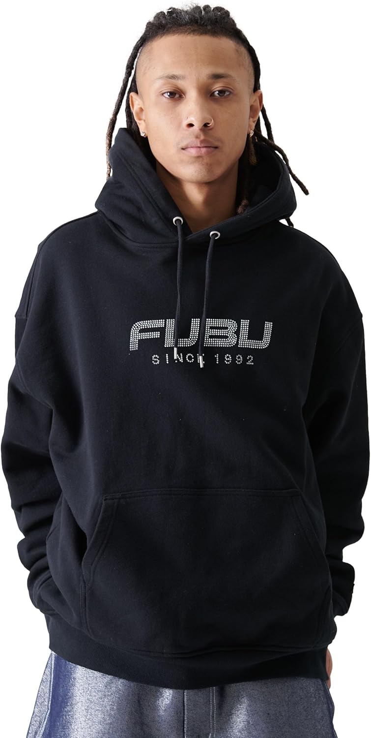 

Толстовка с капюшоном FUBU, пуловер с длинным рукавом, унисекс, хип-хоп, американский повседневный стиль, большие размеры, черный