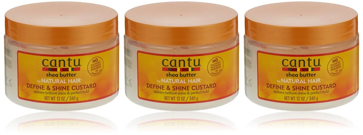Набор крема для укладки волос Cantu Natural Hair Define and Shine Custard, 3 шт. Cantu
