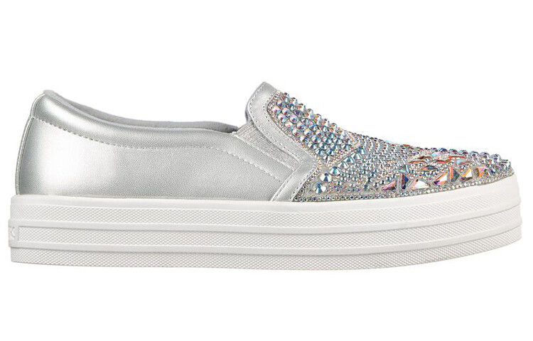 

Кроссовки для скейтбординга женские, низкие, серебристые Skechers