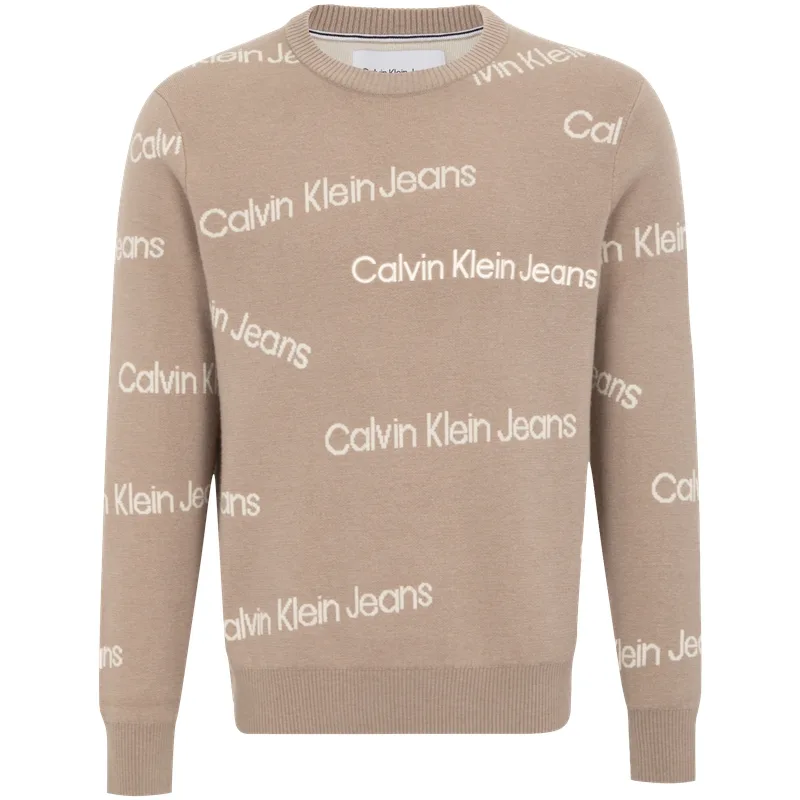 Трикотажный свитер Unisex с круглым вырезом Moderate Others Calvin Klein, beh-черный — фото 4