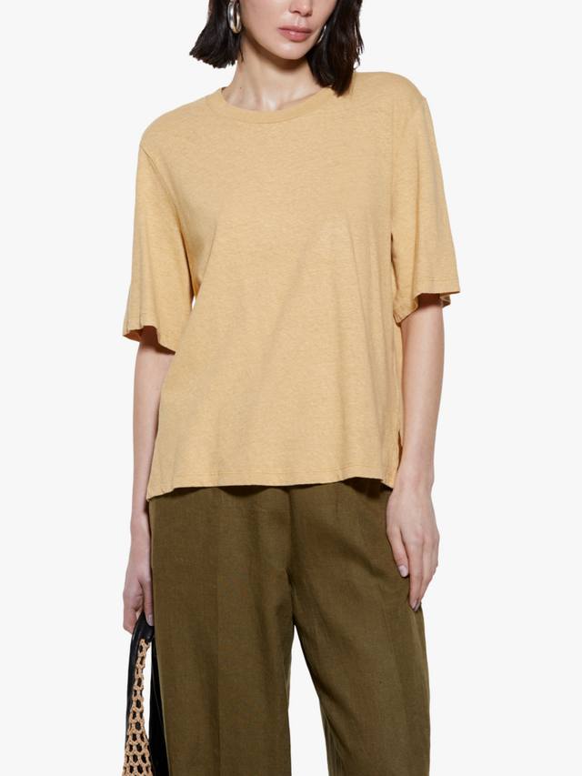 

Футболка Boxy Fit из льняной смеси SISLEY, Beige