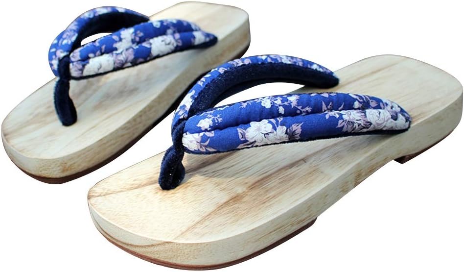 

YXCKG Мужские шлепанцы-сабо, деревянные сандалии, летние пляжные тапочки, традиционная японская обувь, тапочки для косплея, тапочки на высоком каблуке для мужчин и женщин, сандалии гета (размер: B-EUR 44-45), коричневые