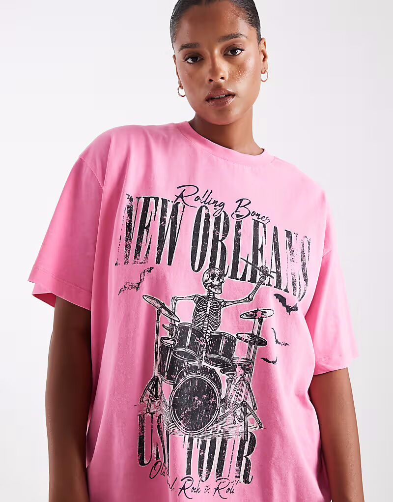 

Футболка оверсайз Curve с принтом скелета в розовом цвете Asos Curve, Розовый, Футболка оверсайз Curve с принтом скелета в розовом цвете Asos Curve