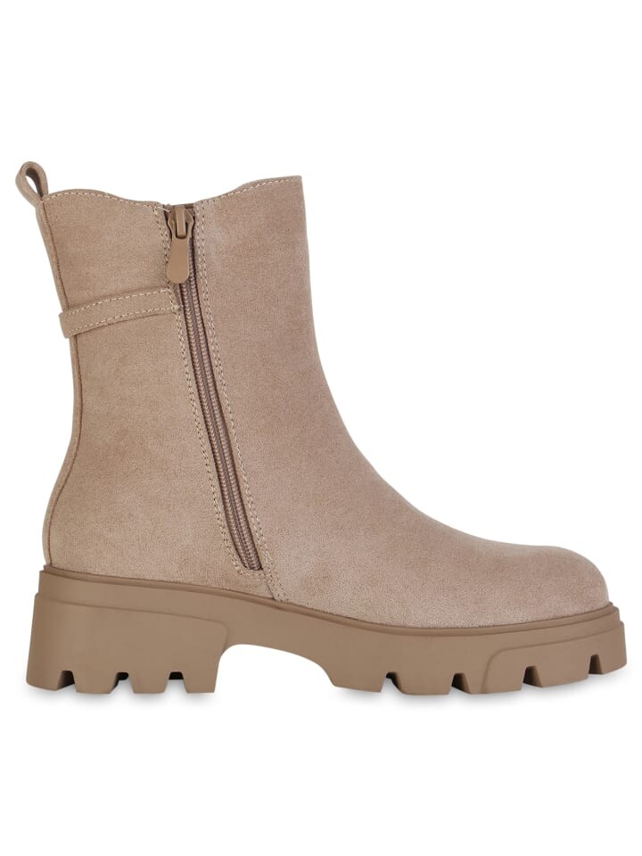 Ботильоны VAN HILL Klassische Stiefeletten Esme, цвет Khaki Velours — фото 3